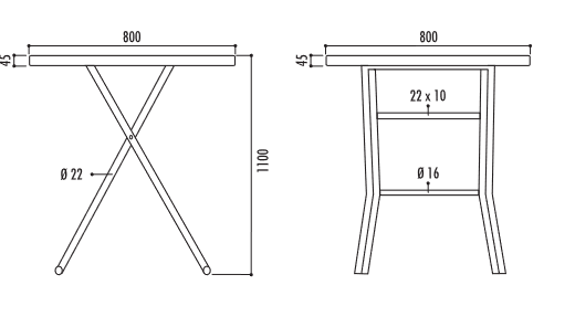 MANGE-DEBOUT PLIANT Ø 80 CM - HAUTEUR 110 CM