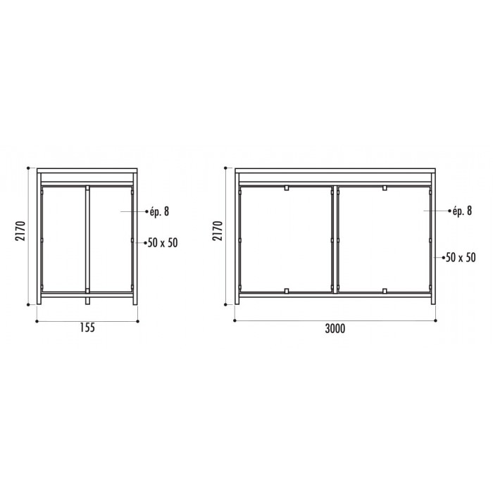 ABRI BUS PISE LONGUEUR 300 CM