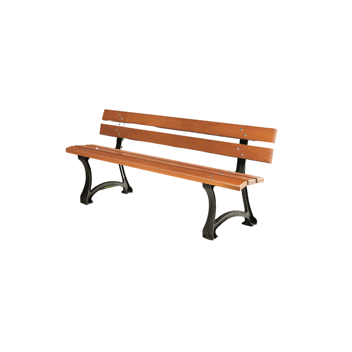 BANC MADRID 180 CM 5 LAMES CARRÉES BOIS EXOTIQUE