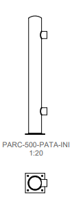 POTEAU DE DÉBUT OU DE FIN SIMPLE ACCROCHE SUR PLATINE (PARC-500-PATA-INI-AT)