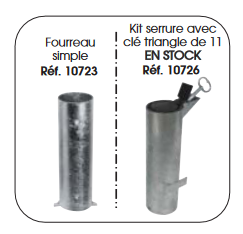 FOURREAU KIT SERRURE TUBE Ø 76 MM