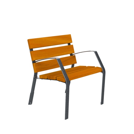 [24170] Chaise MODO08 fonte et bois tropical